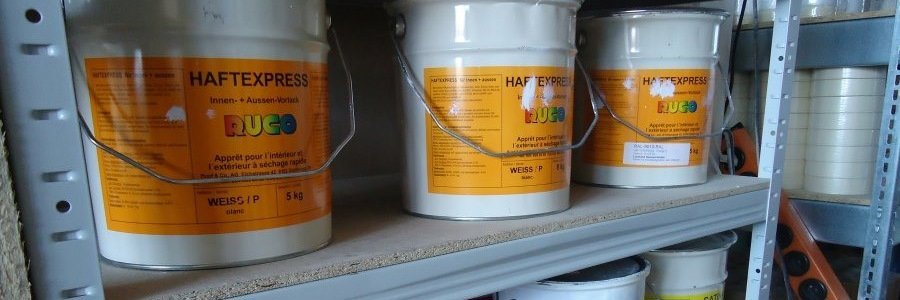 Haftexpress Grundierung im Materiallager